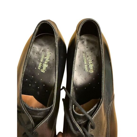 Lloyd & Haig Men\'s Custom Built Black Leather Cap Toe Oxford Dress Shoes Sz 7.5 main image 4